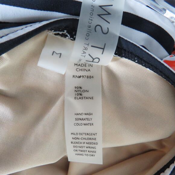 Tart Swim Striped Swimsuit Plunge Neck Corset One Piece Swimsuit Medium - Picture 6 of 8